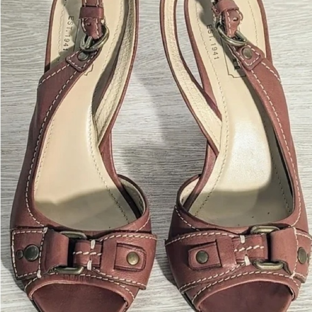 Coach Brown Leather Heeled Sandals